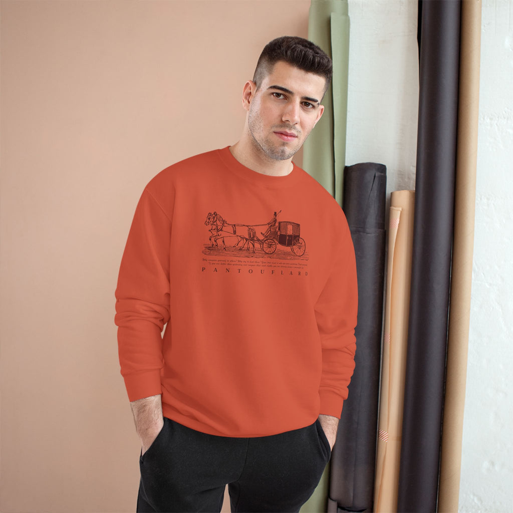 Old Money Equestrian Champion Crewneck - Royal Burgundy Carriage (Authentic Varsity Heritage)