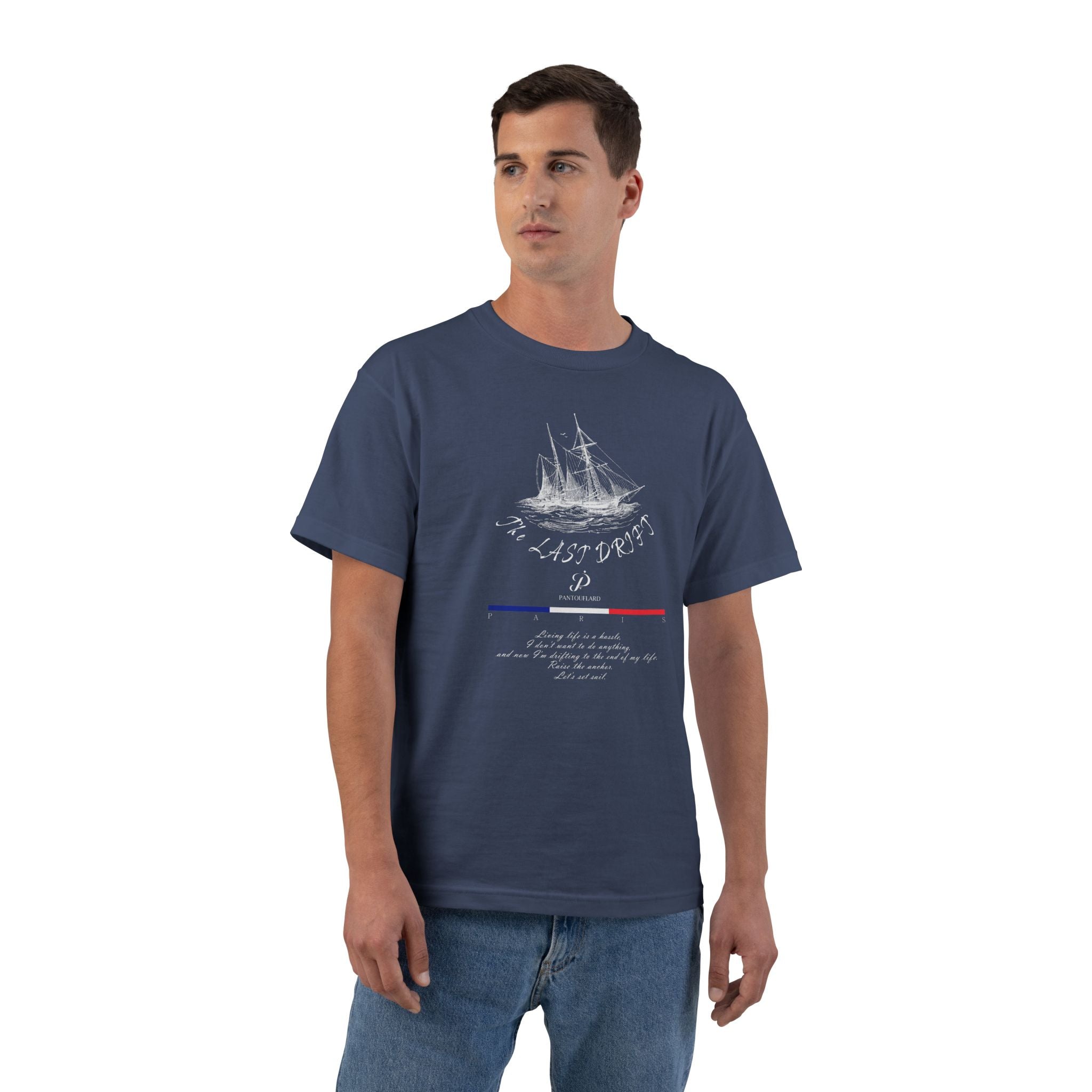 Unisex Black Hanes Vintage Ship Graphic 100% Cotton T-Shirt