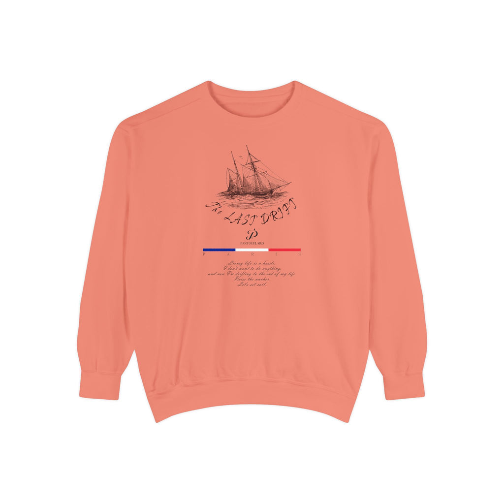 Unisex White Vintage Ship Graphic Cotton Blend Sweatshirt