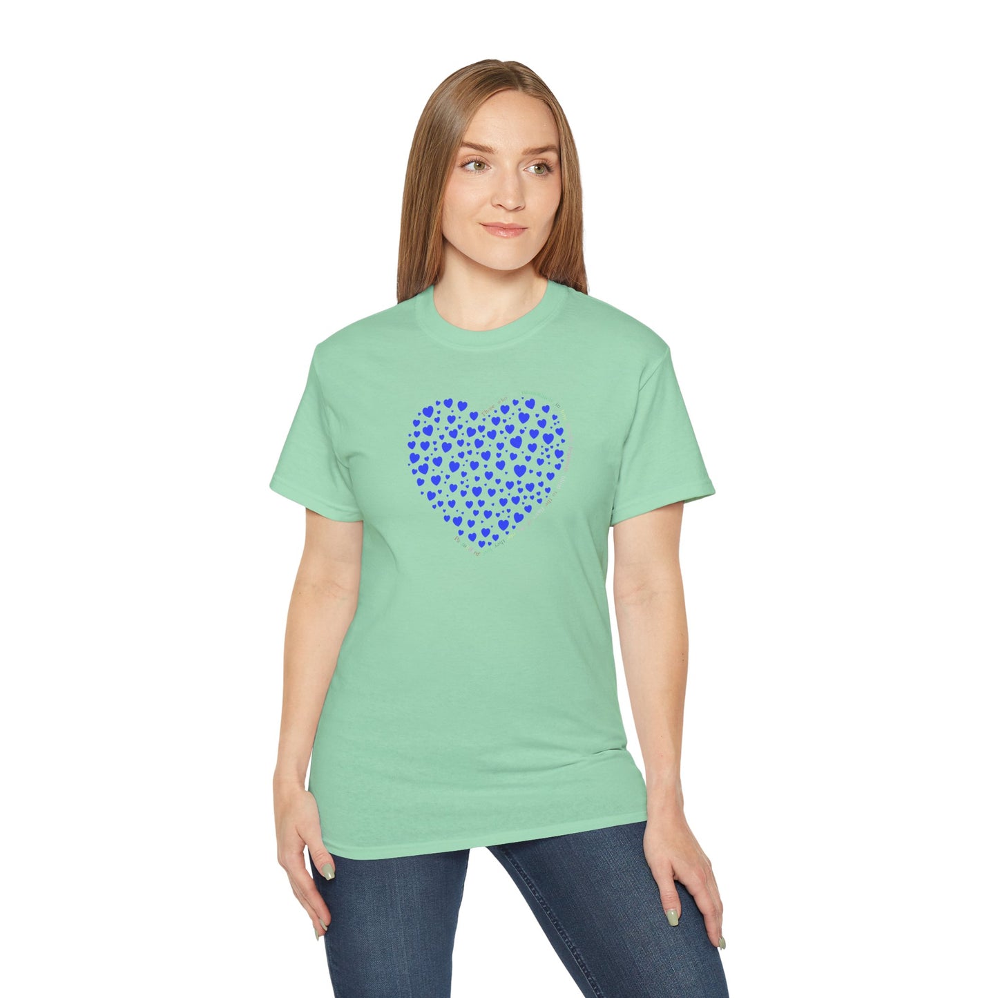 Blue Heart Unisex short sleeved T-shirt