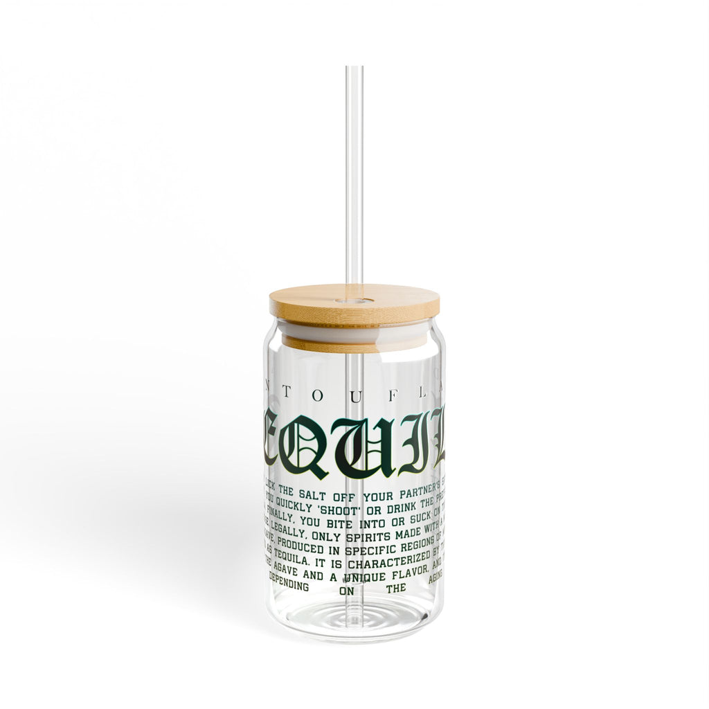 Clear Tequila Guide Typography 16oz Tempered Glass Sipper Cup