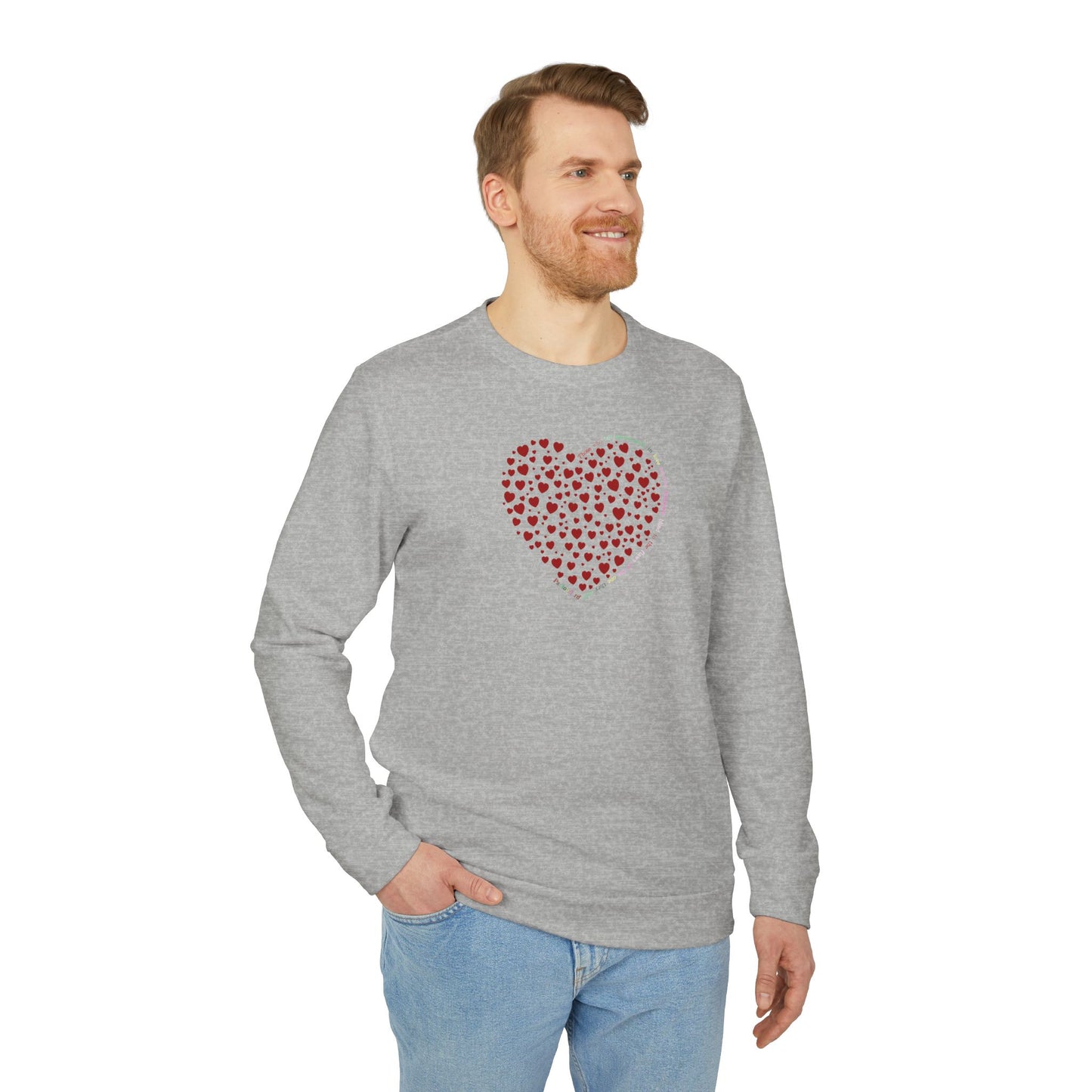 Adidas Unisex  Crewneck Sweatshirt with Red Heart Design