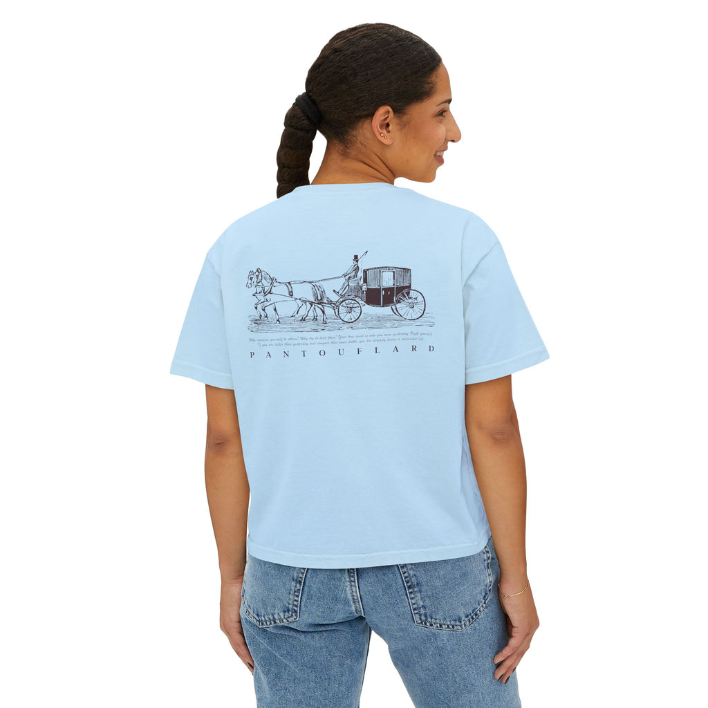 Old Money Equestrian Boxy Tee - The Timeless Carriage I (Comfort Colors 3023CL Back Print)