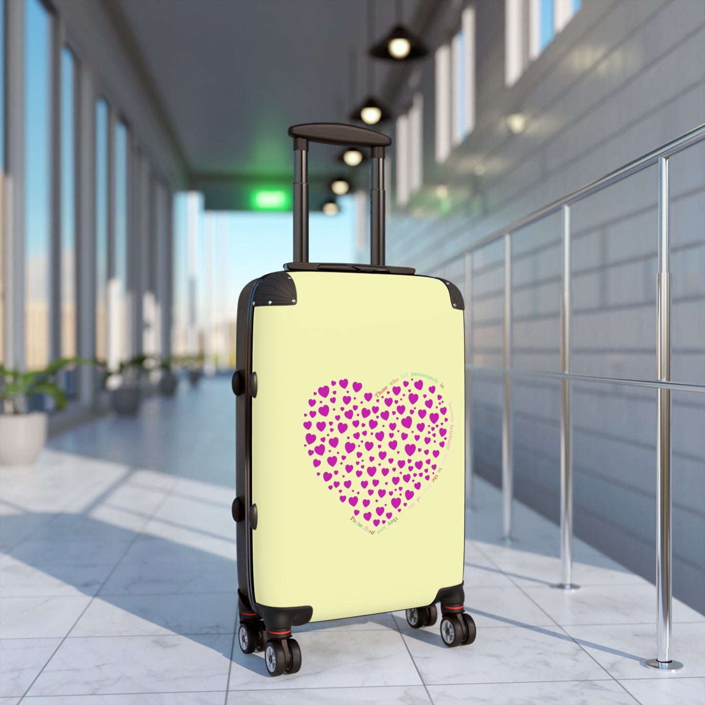 Pink Heart Design Suitcase, Travel Luggage