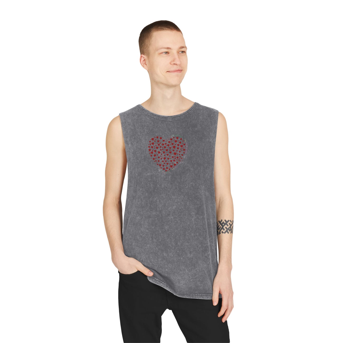 Unisex Casual Tank Top (Red Heart)