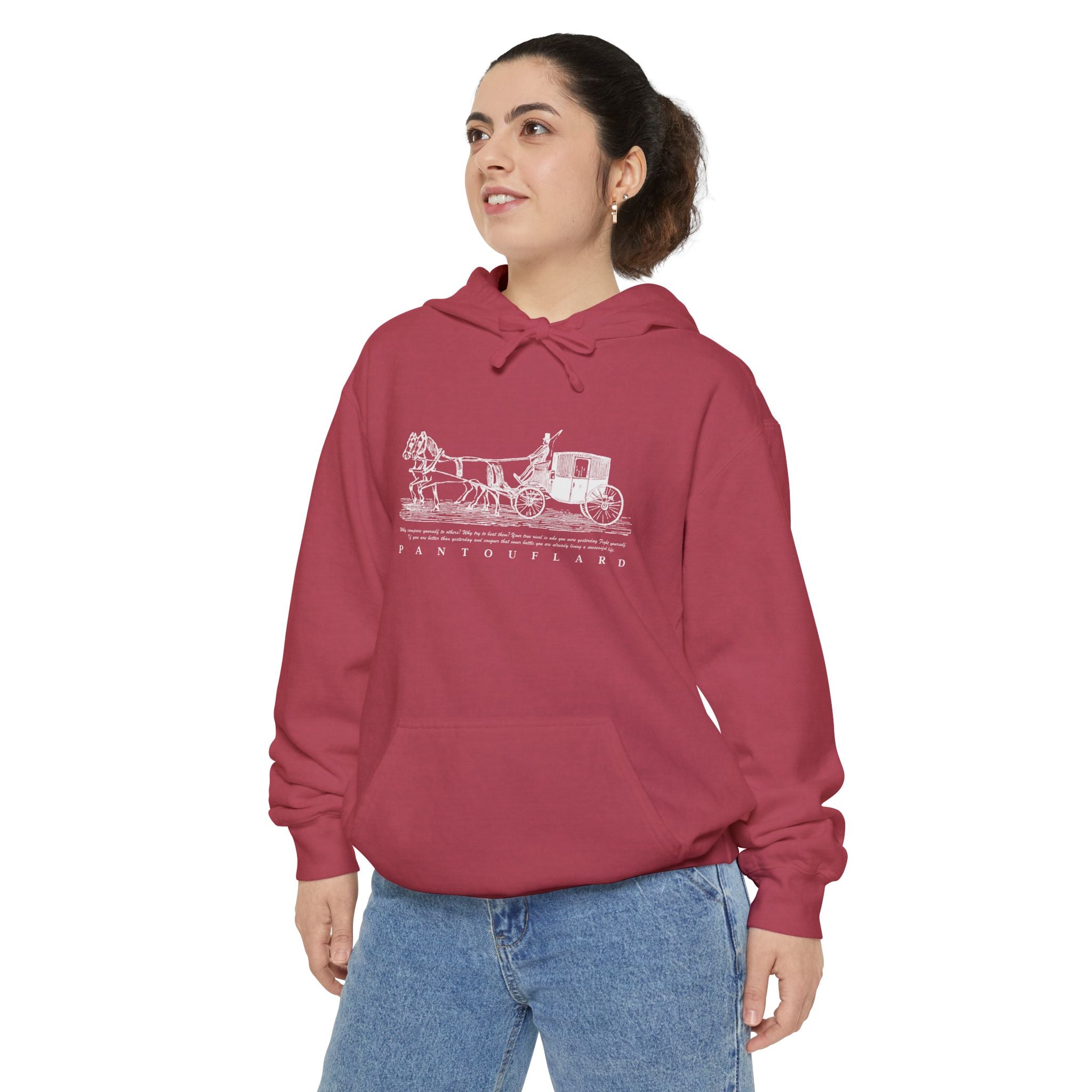 Old Money Equestrian Heritage Hoodie - The Heritage Carriage II (Premium Garment-Dyed Heavyweight Fleece)