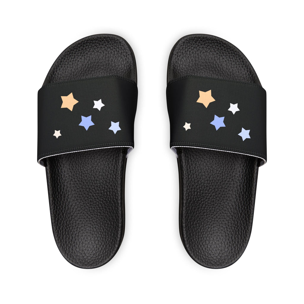 Men's Black and White Kitschy Cassiopeia Constellation Neoprene Blend Slide Sandals