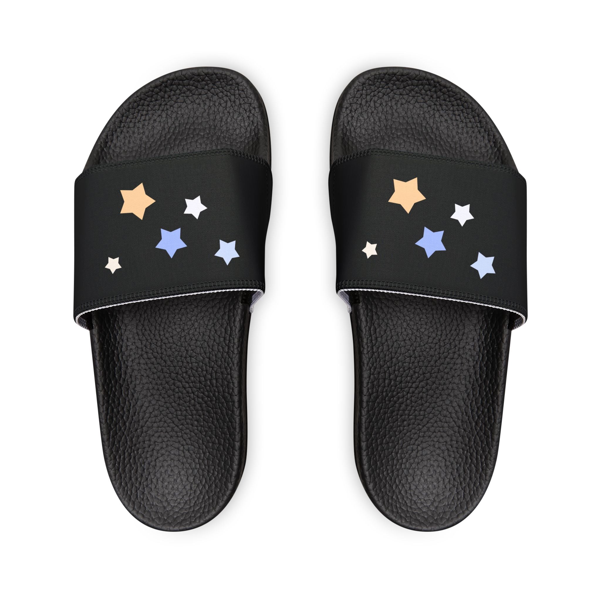 Men's Black and White Kitschy Cassiopeia Constellation Neoprene Blend Slide Sandals