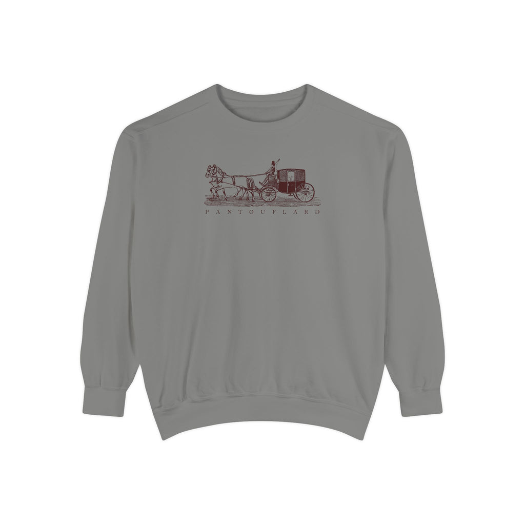 Unisex White Pantouflard Carriage Cotton Blend Sweatshirt