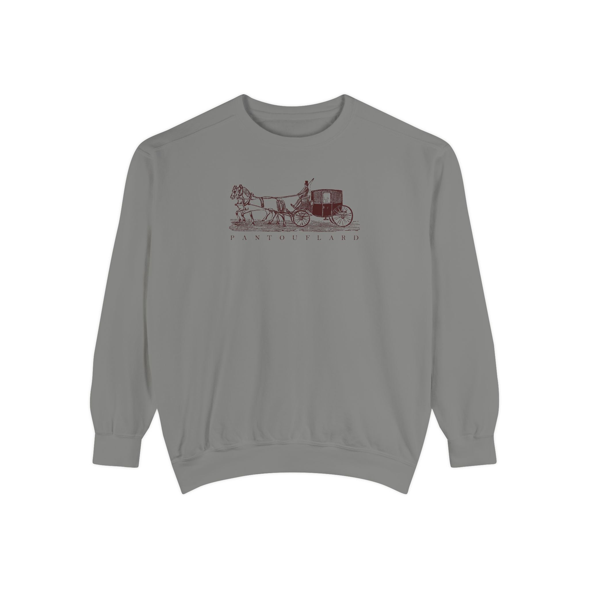 Unisex White Pantouflard Carriage Cotton Blend Sweatshirt
