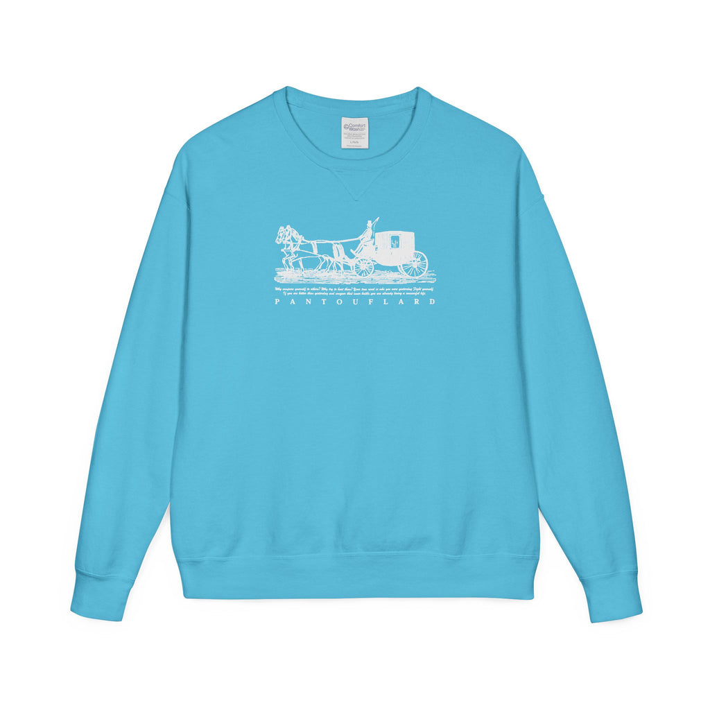Old Money Equestrian Heritage Crewneck - The Nostalgic Journey II (Dark Academia Garment-Dyed Sweatshirt)