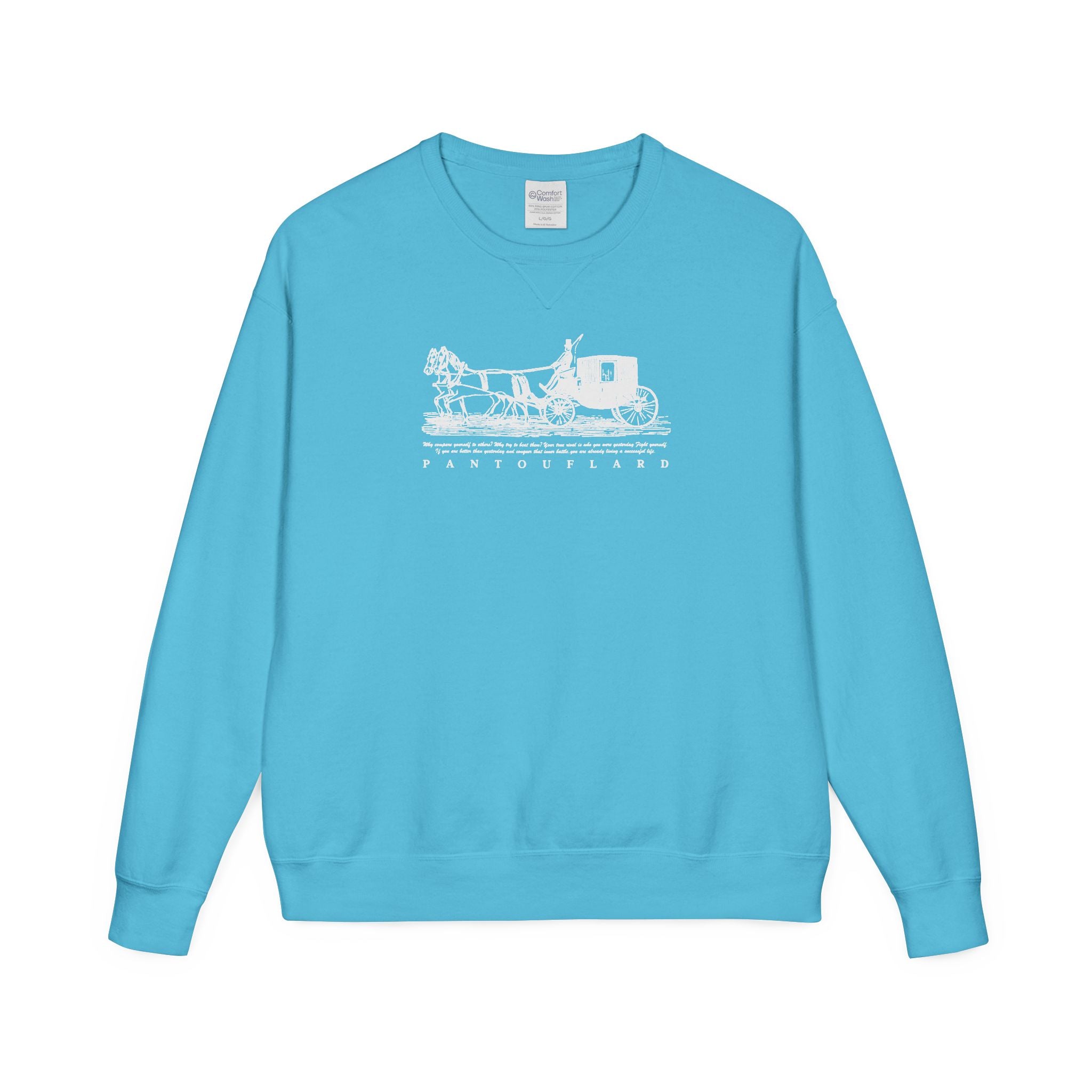 Old Money Equestrian Heritage Crewneck - The Nostalgic Journey II (Dark Academia Garment-Dyed Sweatshirt)