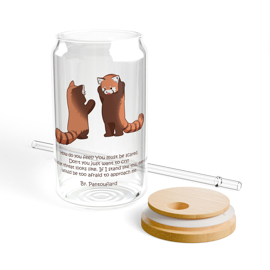 Clear Pantouflard Intimidating Red Panda Tempered Glass Sipper