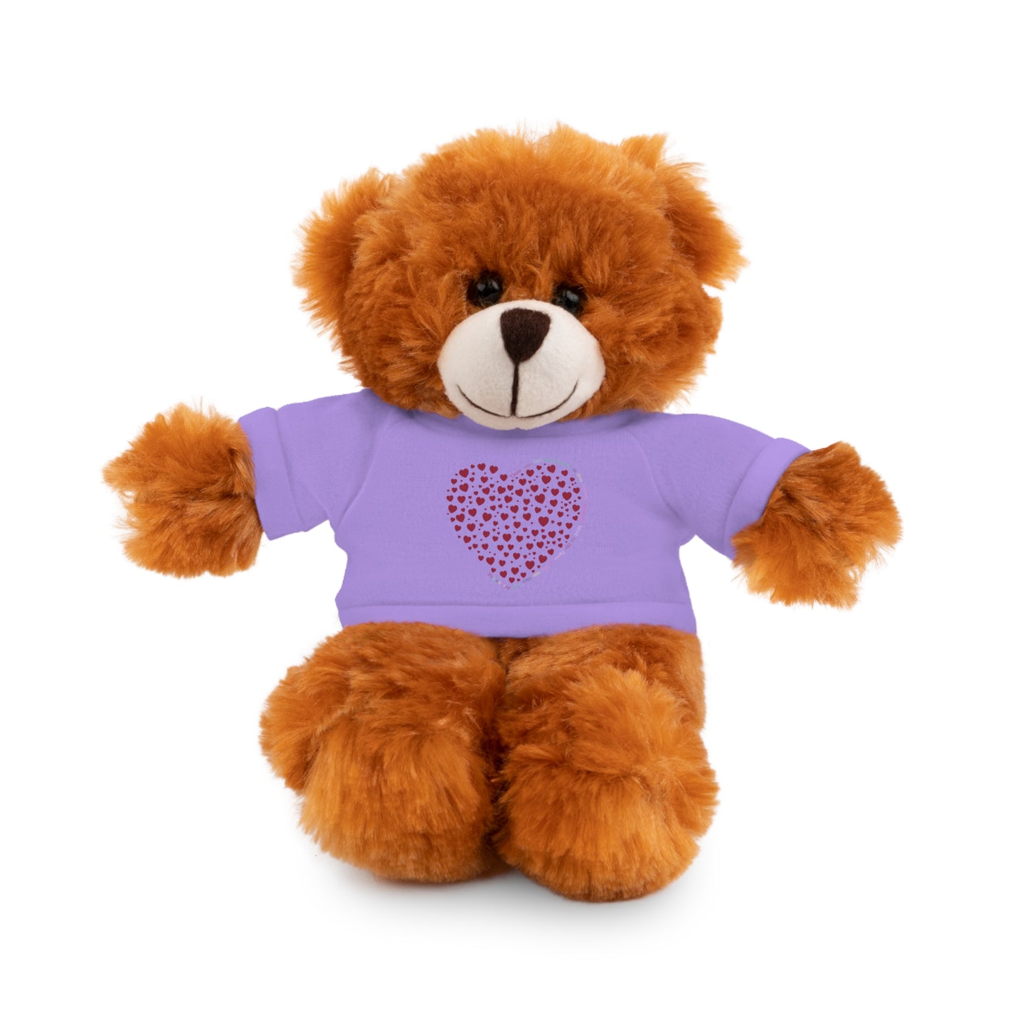 Personalized Stuffed Animal with Red Heart T-Shirt