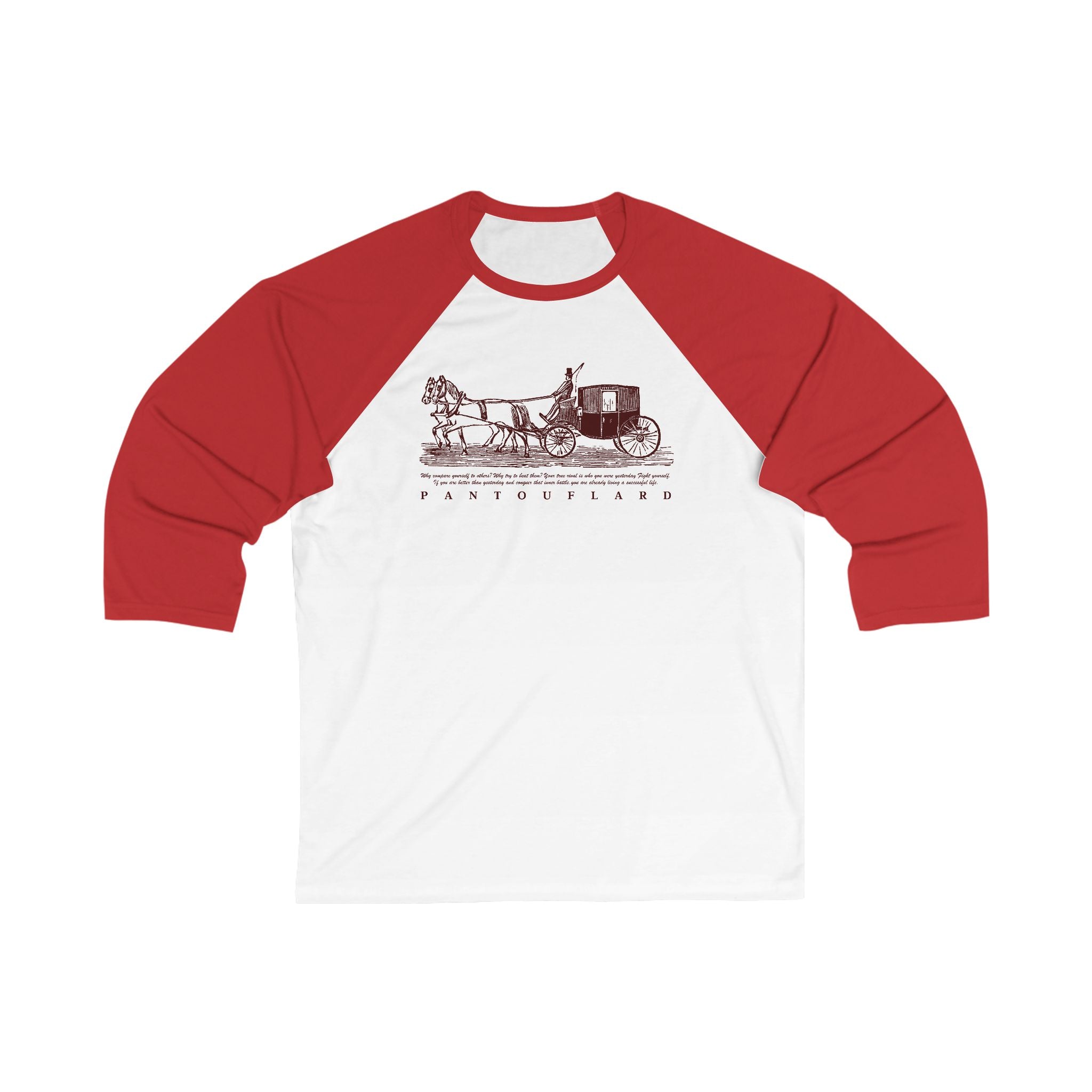 Unisex White Pantouflard Carriage Cotton Blend Baseball Tee