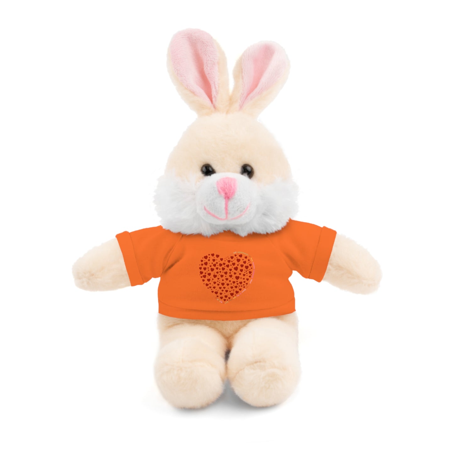 Personalized Stuffed Animal with Red Heart T-Shirt