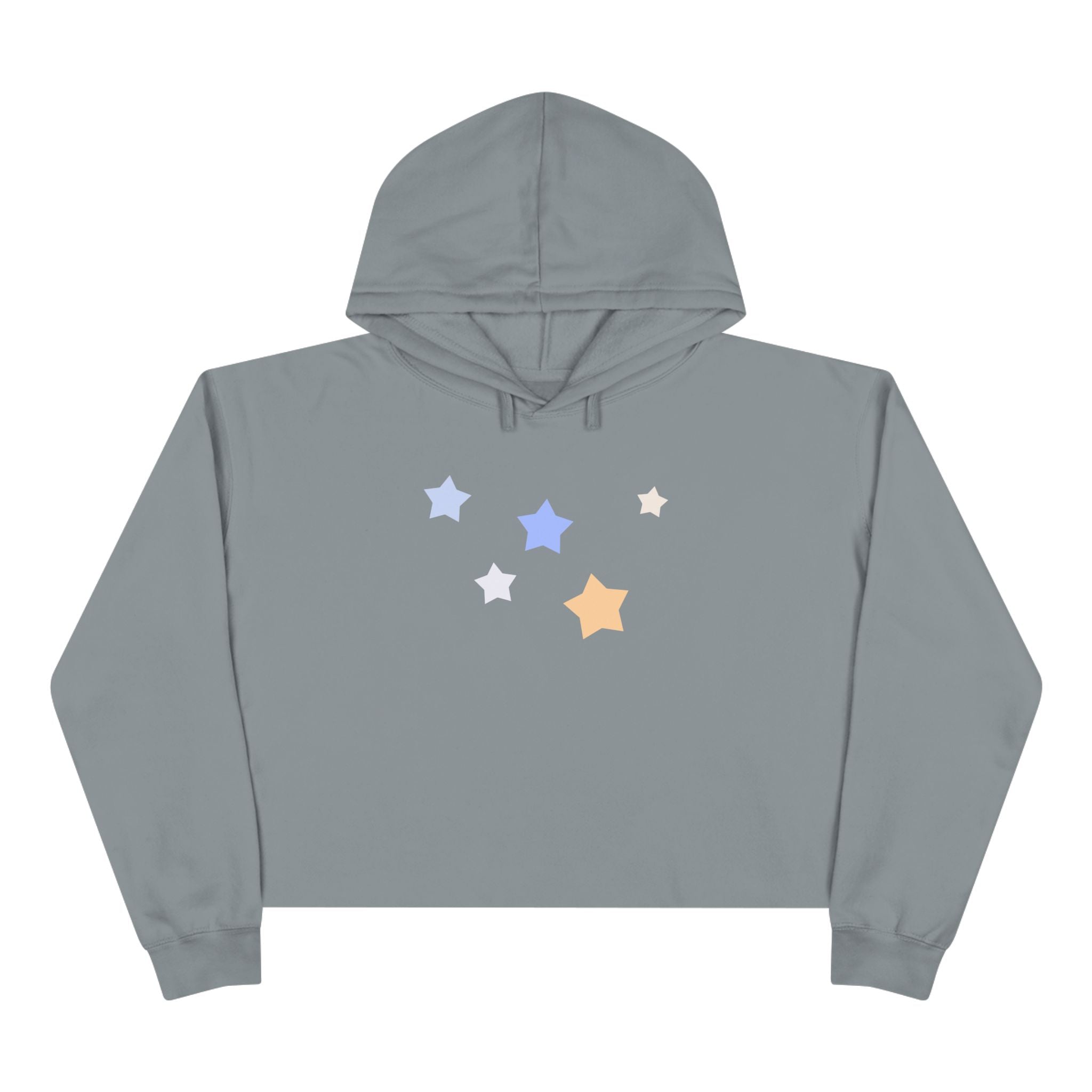 Women's Cassiopeia Constellation Graphic Fleece Crop Hoodie - W-Shape Raw Hem Pullover