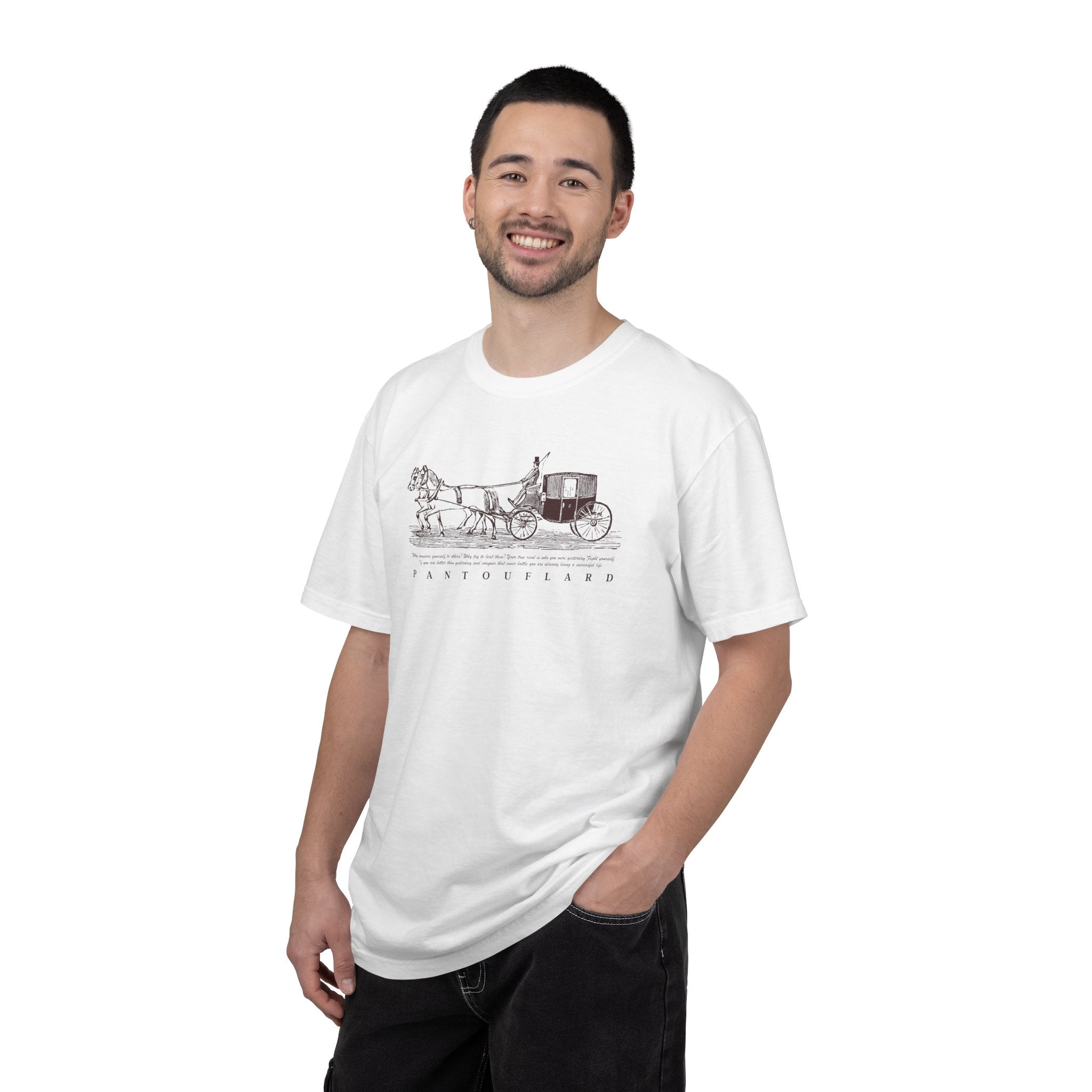 Unisex Burnt Orange Vintage Horse Carriage 100% Cotton T-shirt