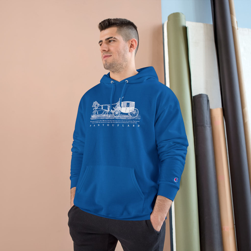 Old Money Equestrian Heritage Hoodie - The Timeless Carriage II (Champion Authentic Eco-Fleece)