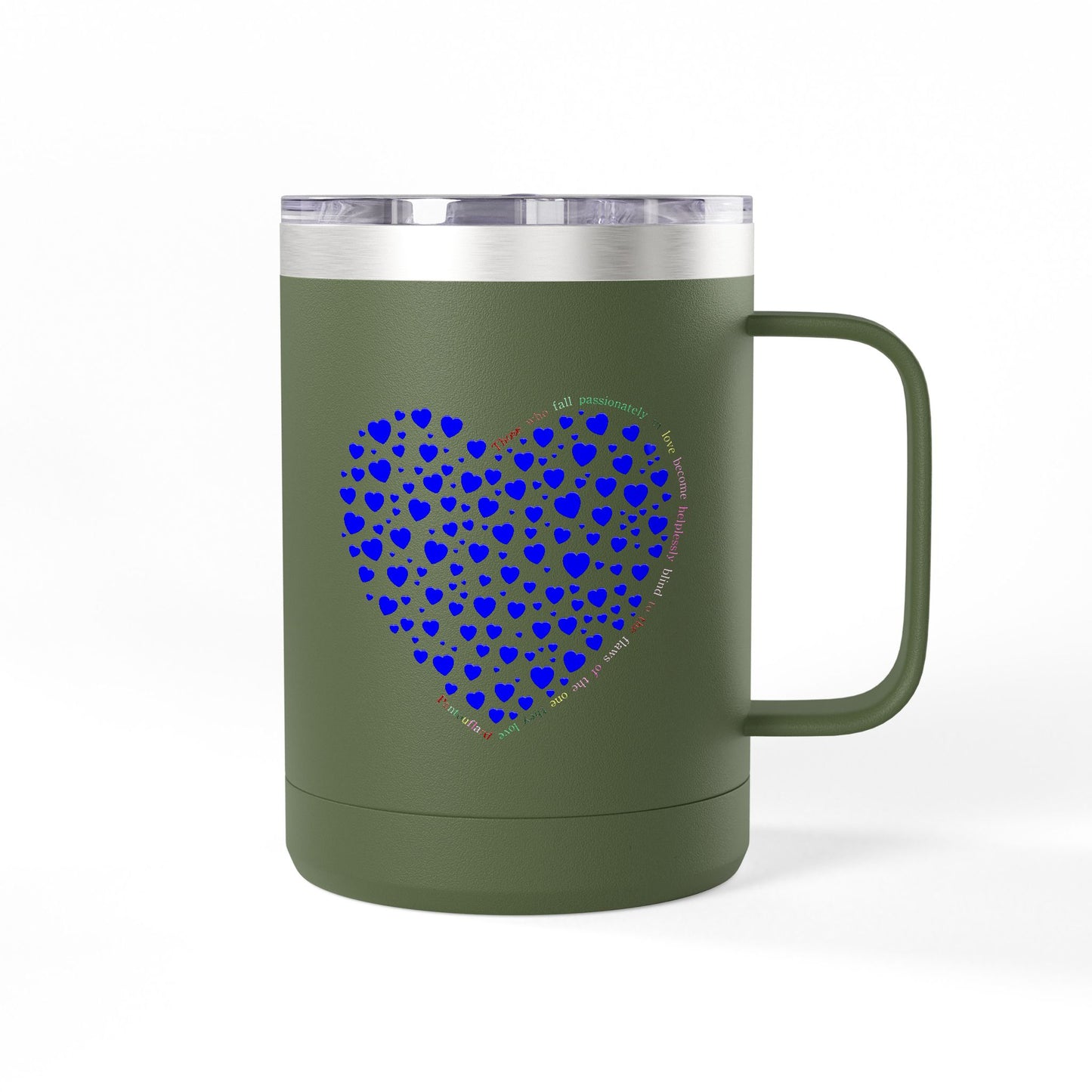 Blue Heart Coffee Mug Tumbler, Personalized Mug