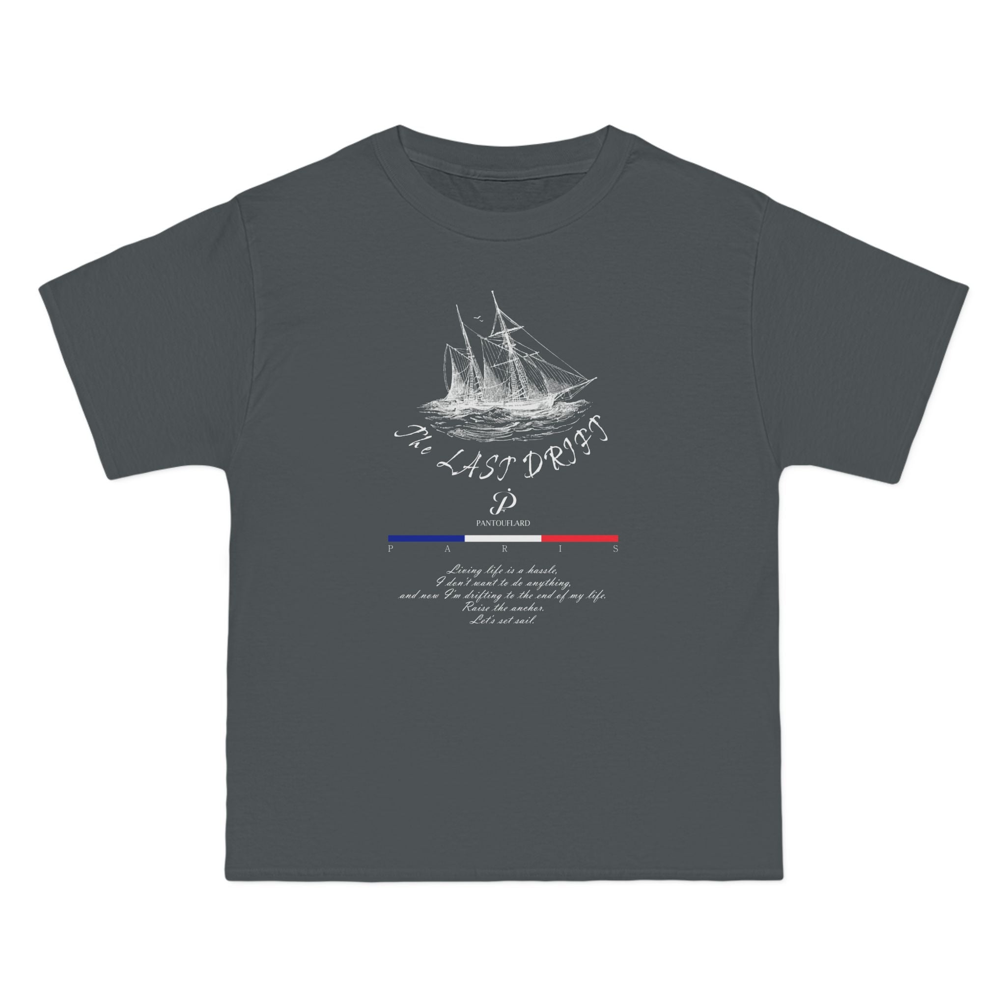 Unisex Black Hanes Vintage Ship Graphic 100% Cotton T-Shirt