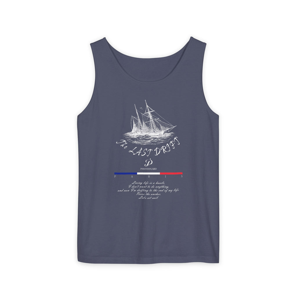 Unisex Black Last Drift Cotton Garment-Dyed Tank Top