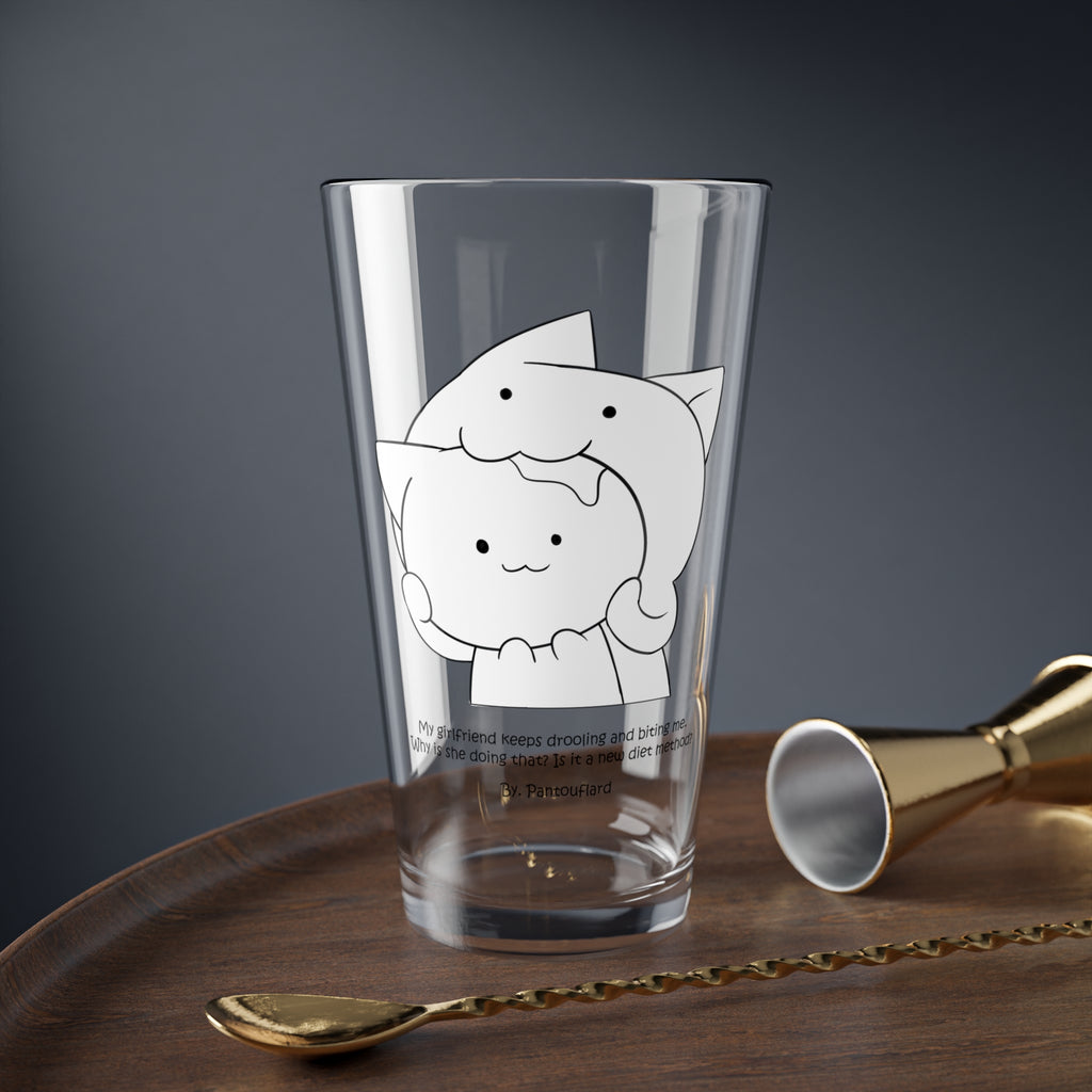 Clear Pantouflard 'Biting Cat' Comic Solid Glass Mixer