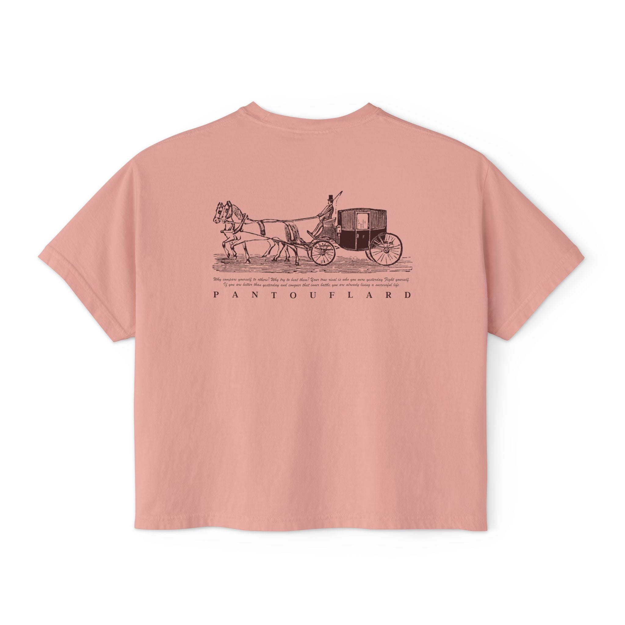 Old Money Equestrian Boxy Tee - The Timeless Carriage I (Comfort Colors 3023CL Back Print)