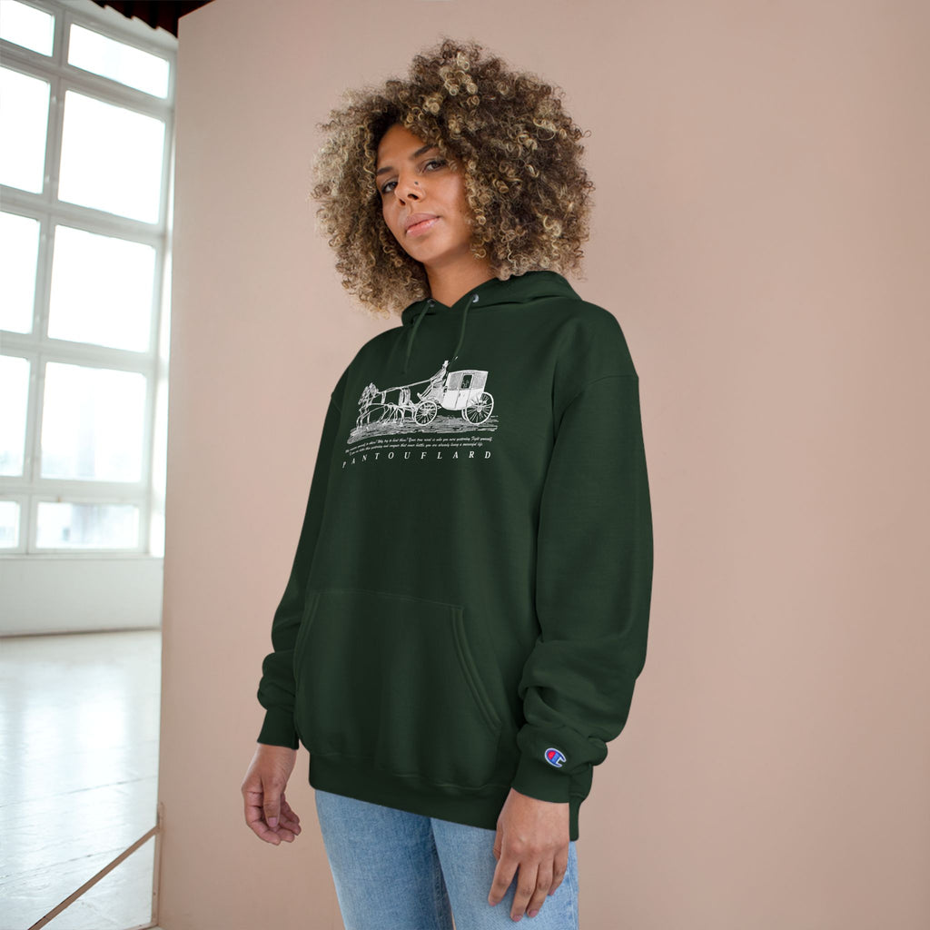 Old Money Equestrian Heritage Hoodie - The Timeless Carriage II (Champion Authentic Eco-Fleece)