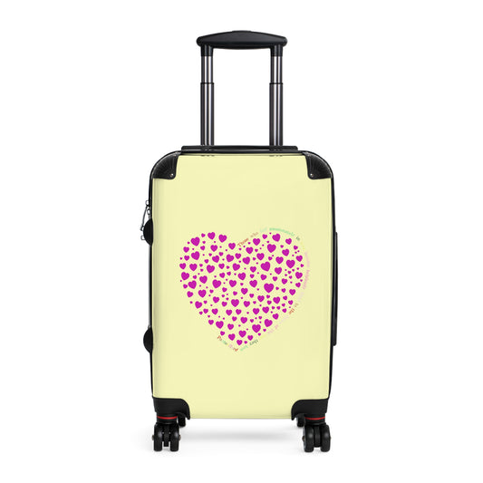 Pink Heart Design Suitcase, Travel Luggage