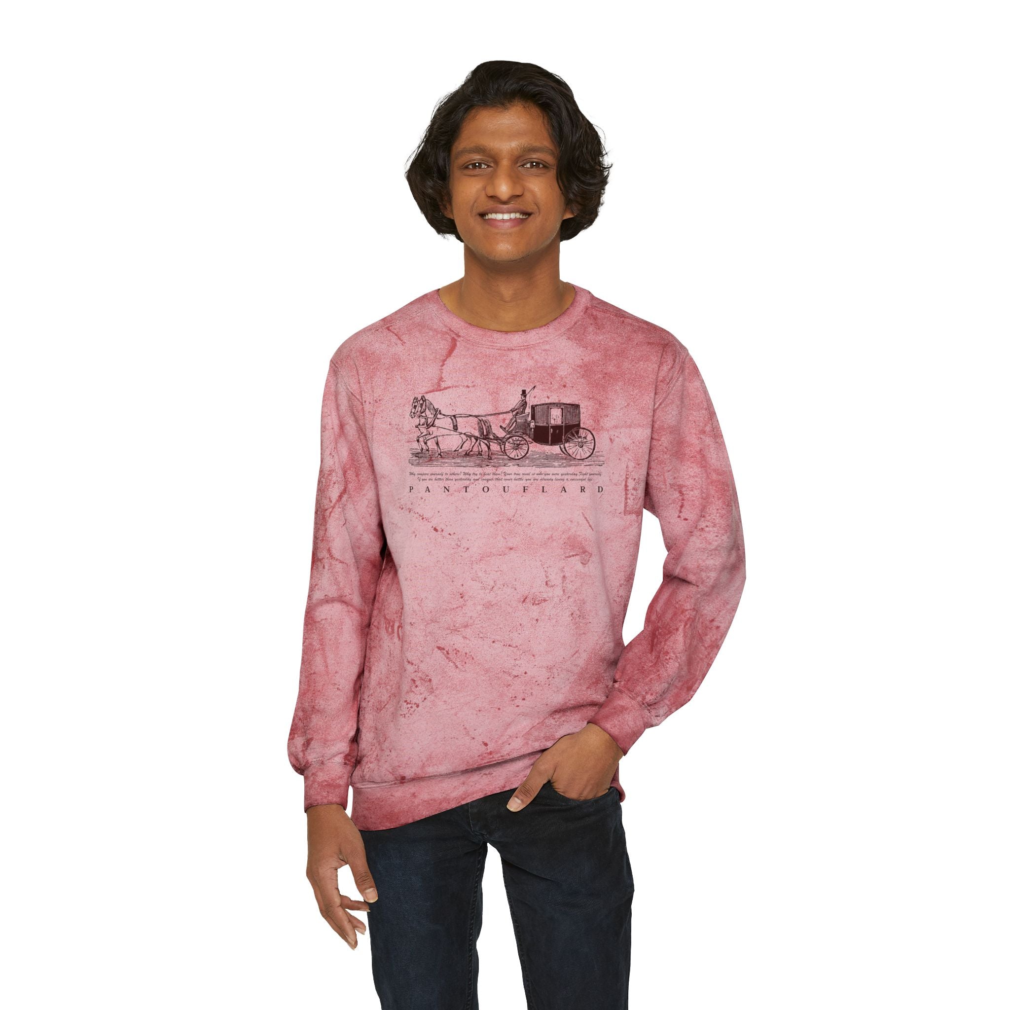 Old Money Equestrian Mineral Wash Crewneck - The Timeless Carriage II (Comfort Colors Color Blast)
