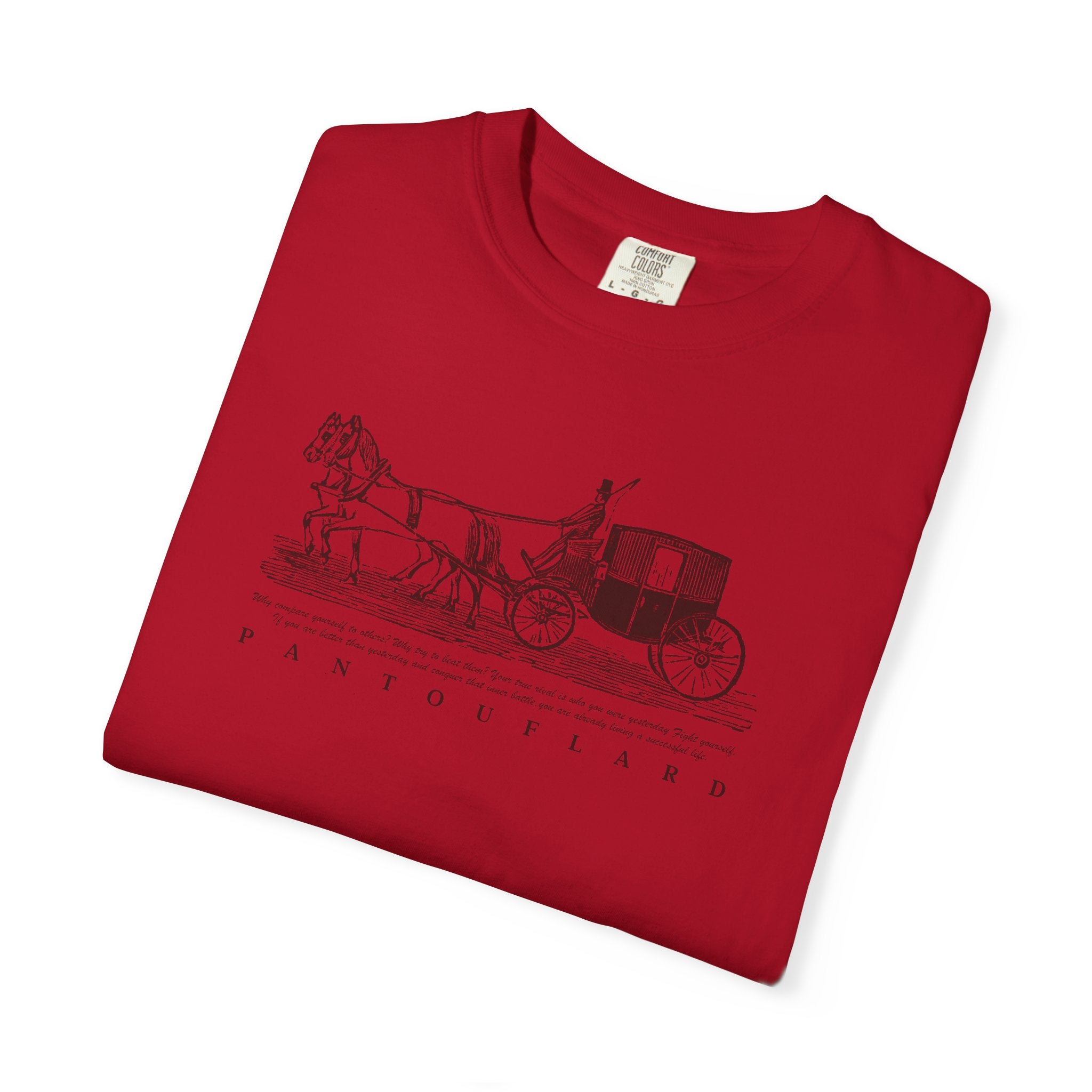 Unisex Burnt Orange Vintage Horse Carriage 100% Cotton T-shirt