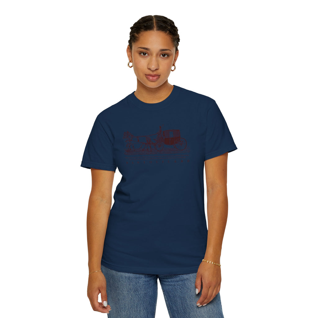 Unisex Burnt Orange Vintage Horse Carriage 100% Cotton T-shirt