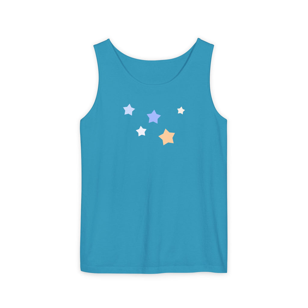 Men's & Women's Cassiopeia Constellation Graphic Garment-Dyed Tank Top - W-Shape Sleeveless Shirt