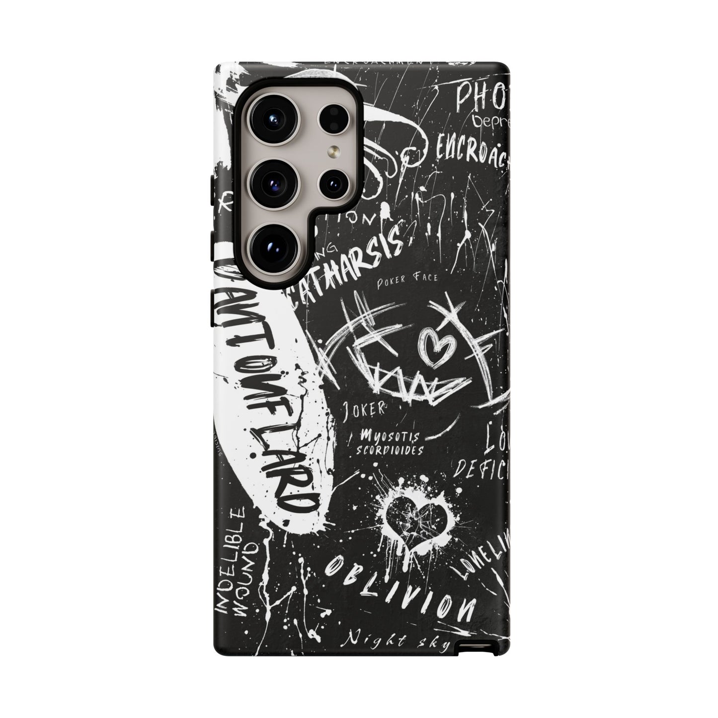 Fundas resistentes: funda atrevida para iPhone, Galaxy, Google Pixel, diseño de grafiti negro, estética urbana, regalo para amantes del arte, accesorios de teléfono modernos, estilo callejero