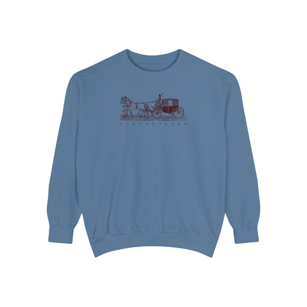 Unisex White Pantouflard Carriage Cotton Blend Sweatshirt