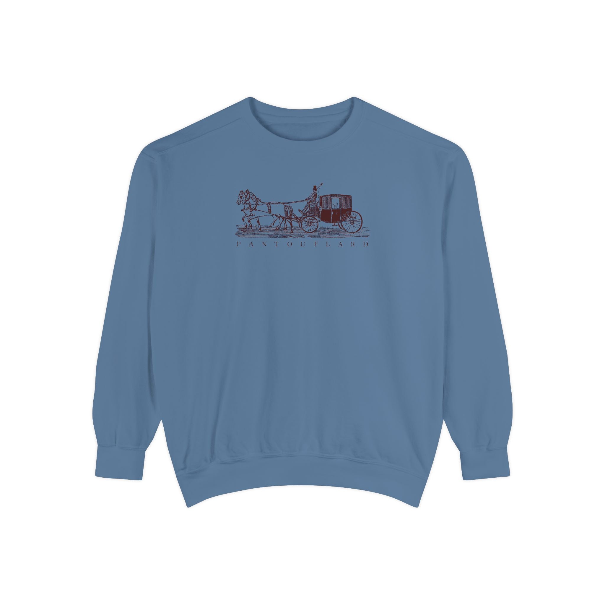 Unisex White Pantouflard Carriage Cotton Blend Sweatshirt