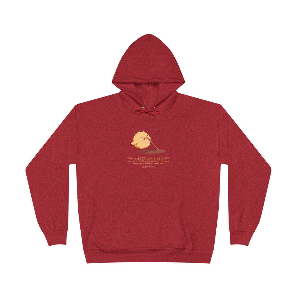 Unisex Light Blue Pantouflard Chick Cotton Blend Pullover Hoodie