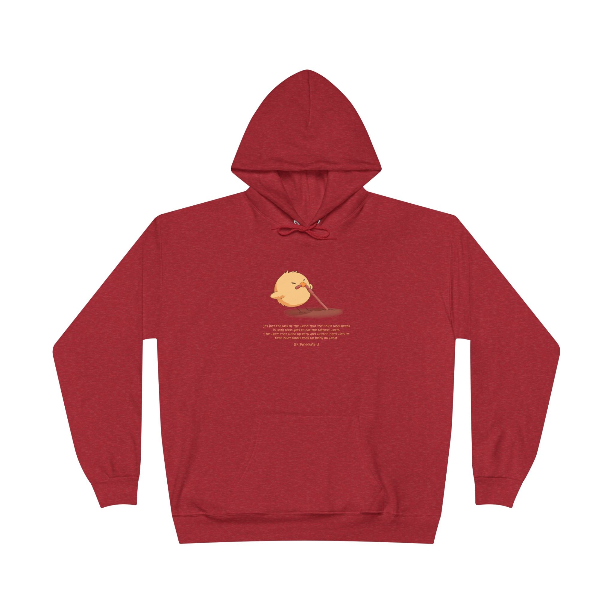 Unisex Light Blue Pantouflard Chick Cotton Blend Pullover Hoodie
