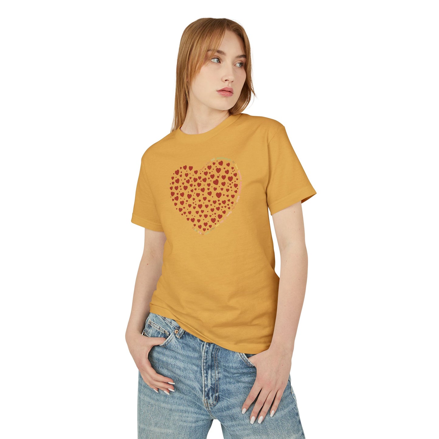 Camiseta de algodón pesada unisex Red Heart