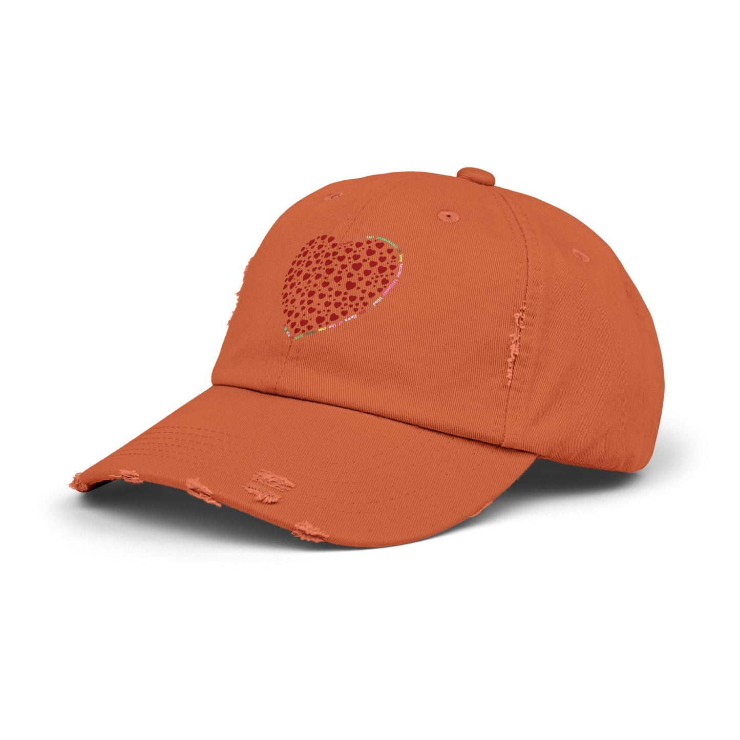 Distressed Red Heart Cap, Casual Hat
