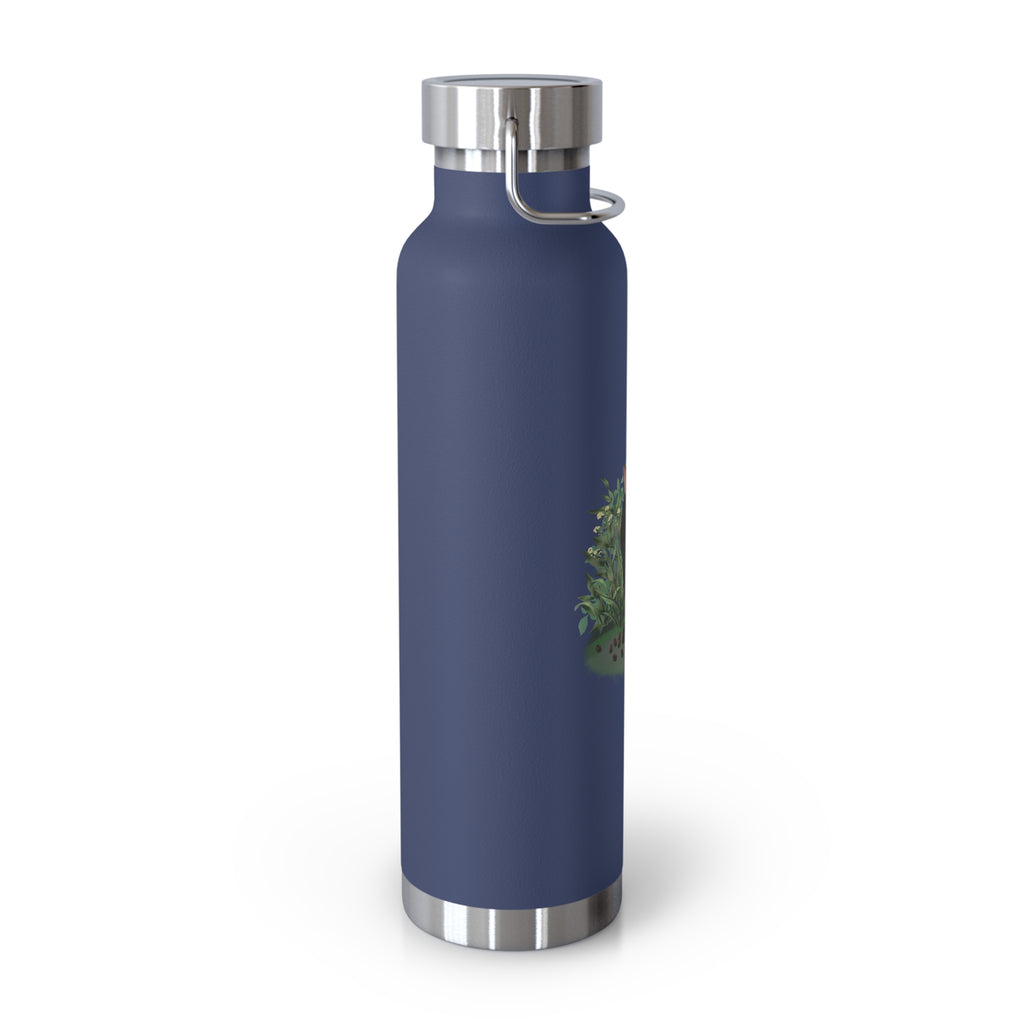 Black Mysterious Black Cat in Bushes 22oz Copper Vacuum Insulated Bottle