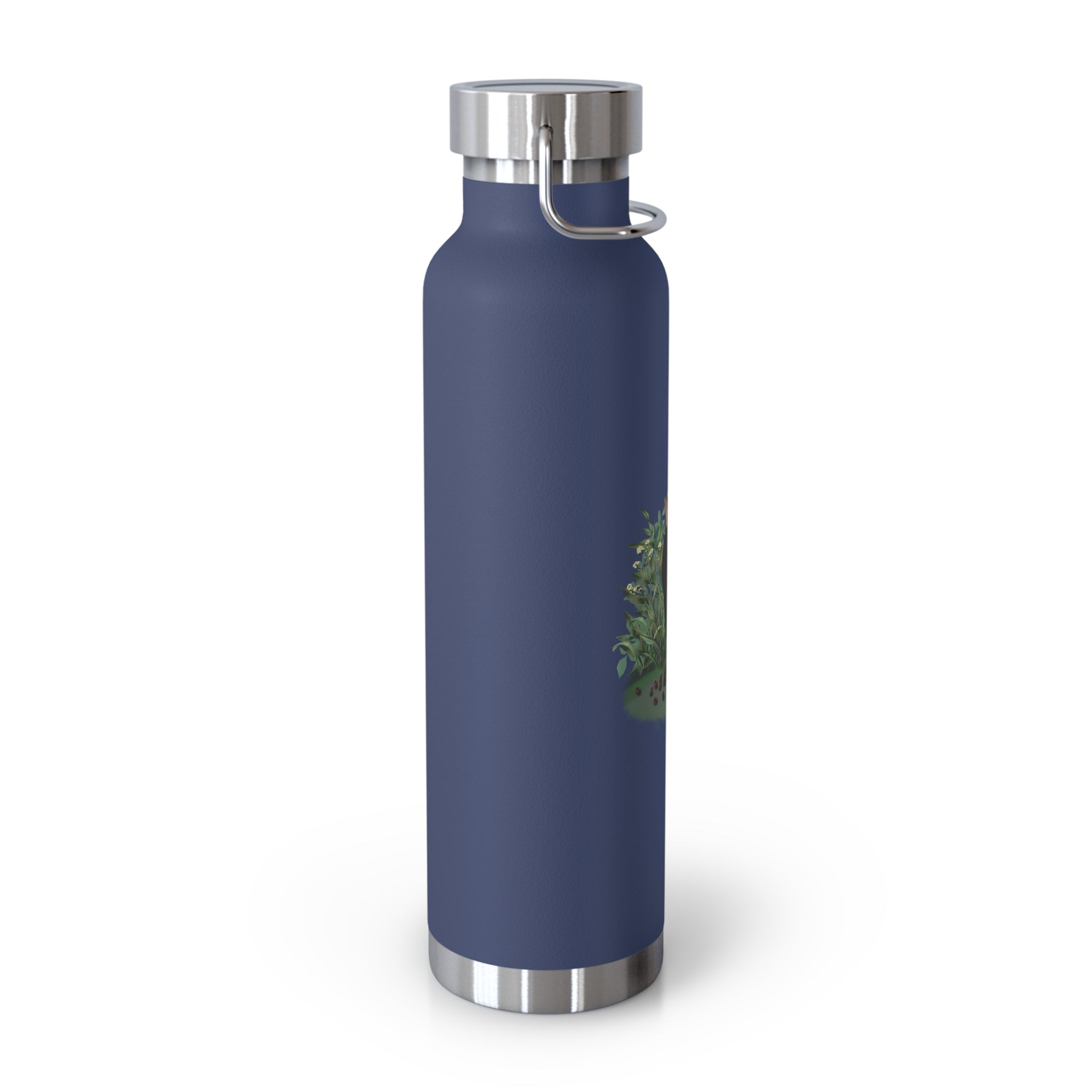 Black Mysterious Black Cat in Bushes 22oz Copper Vacuum Insulated Bottle