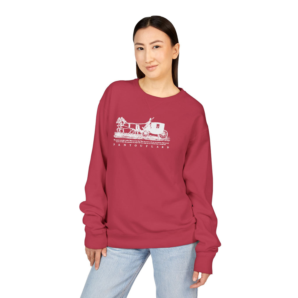 Old Money Equestrian Heritage Crewneck - The Nostalgic Journey II (Dark Academia Garment-Dyed Sweatshirt)