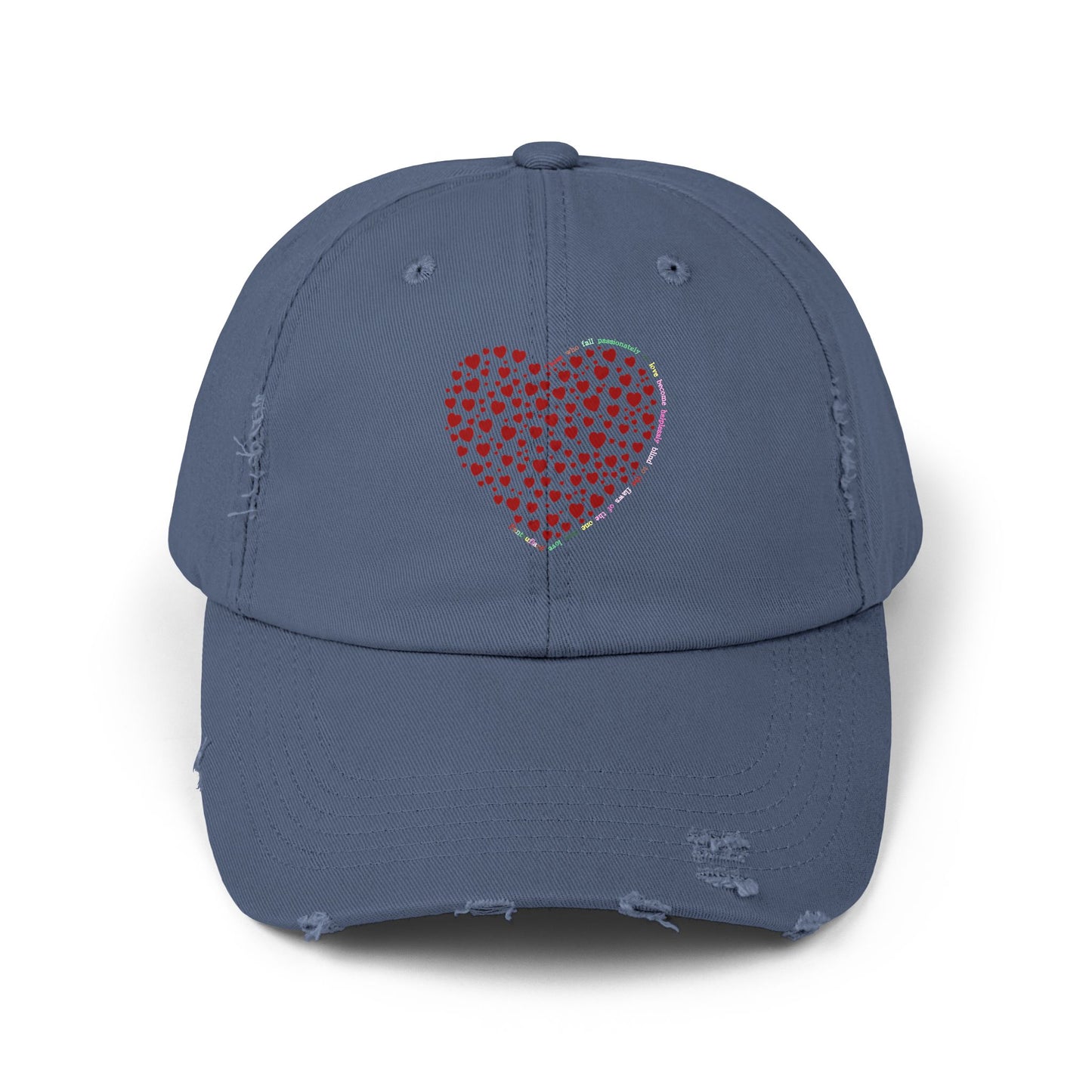 Distressed Red Heart Cap, Casual Hat