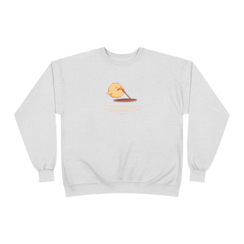 Funny Early Bird Parody Sweatshirt | "The Late Bird Gets The Feast" Sarcastic Quote | Hanes Soft Eco-Fleece Pullover (S-3XL)