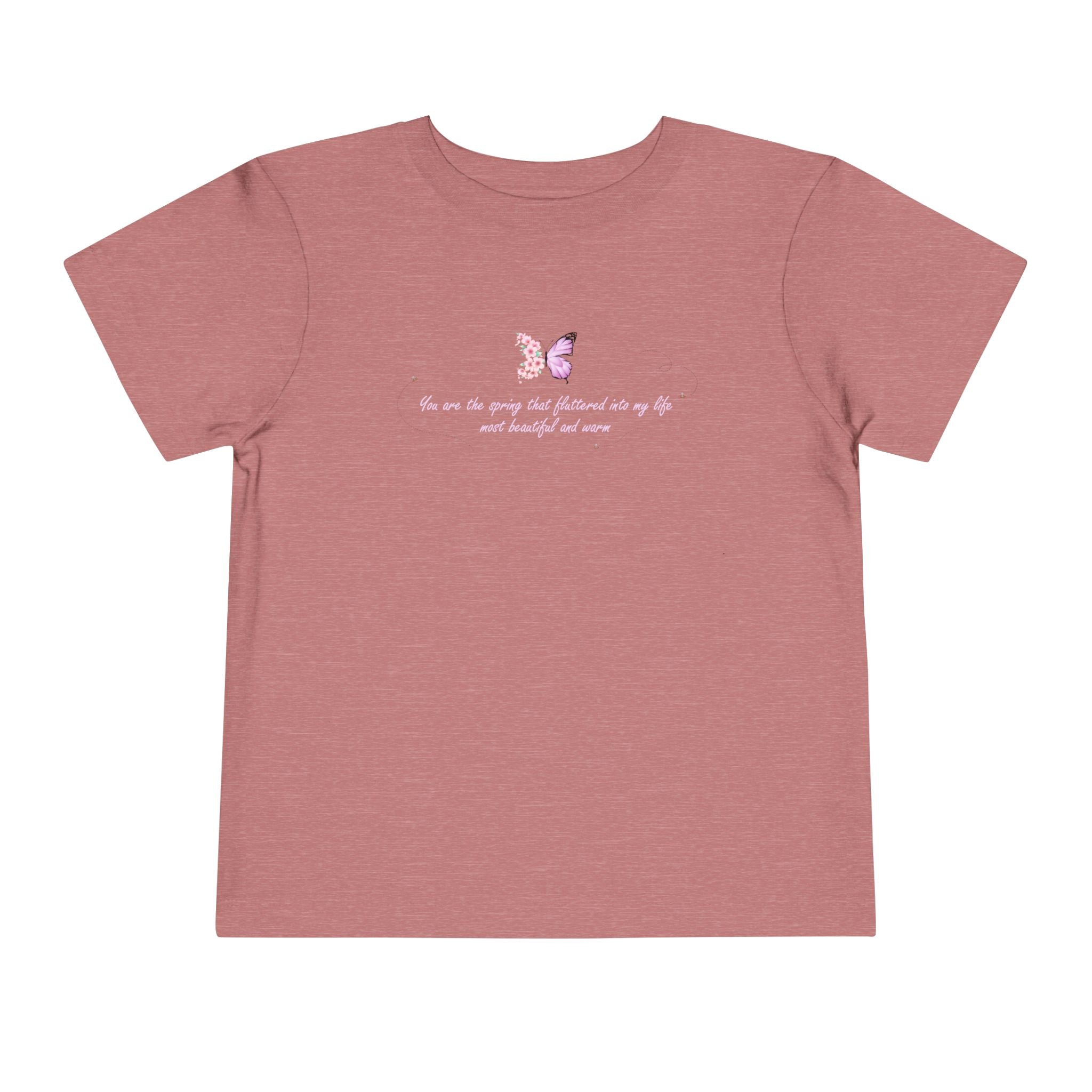 Toddler Yellow Floral Butterfly Spring Quote 100% Cotton Short Sleeve Tee