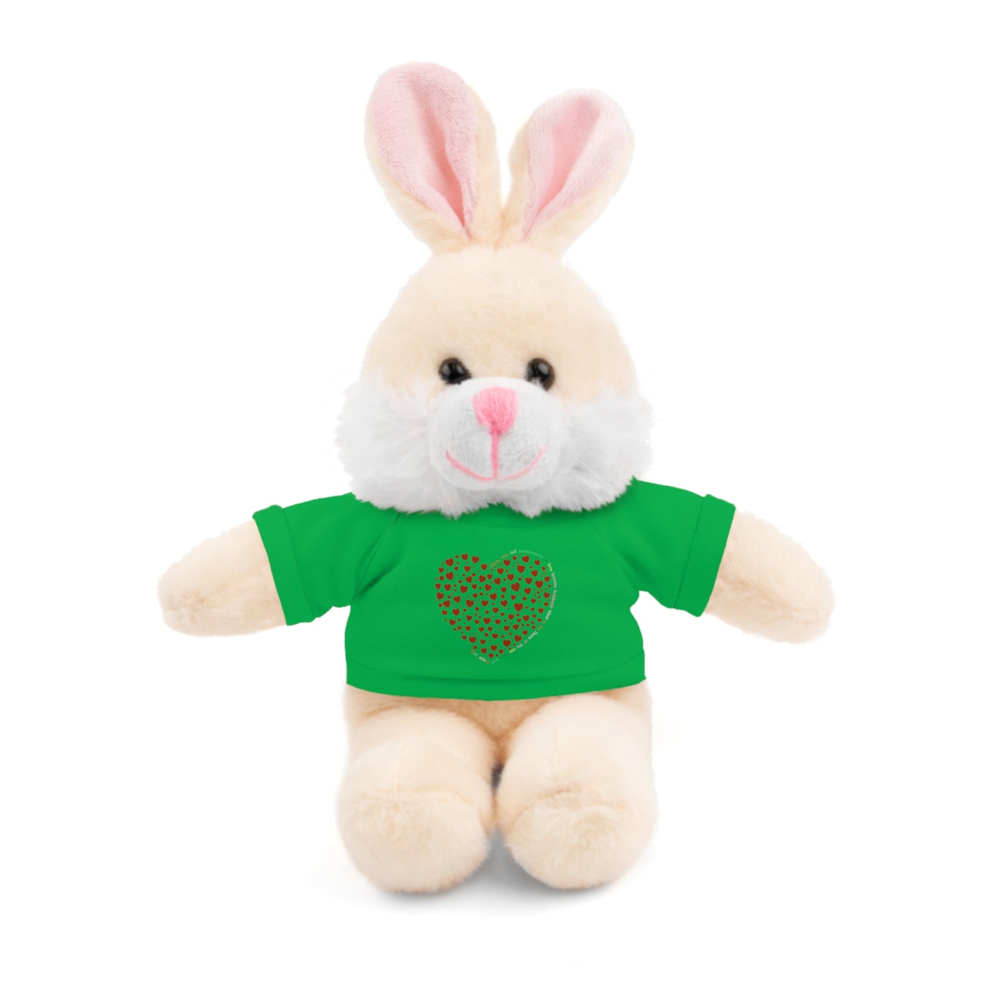Personalized Stuffed Animal with Red Heart T-Shirt