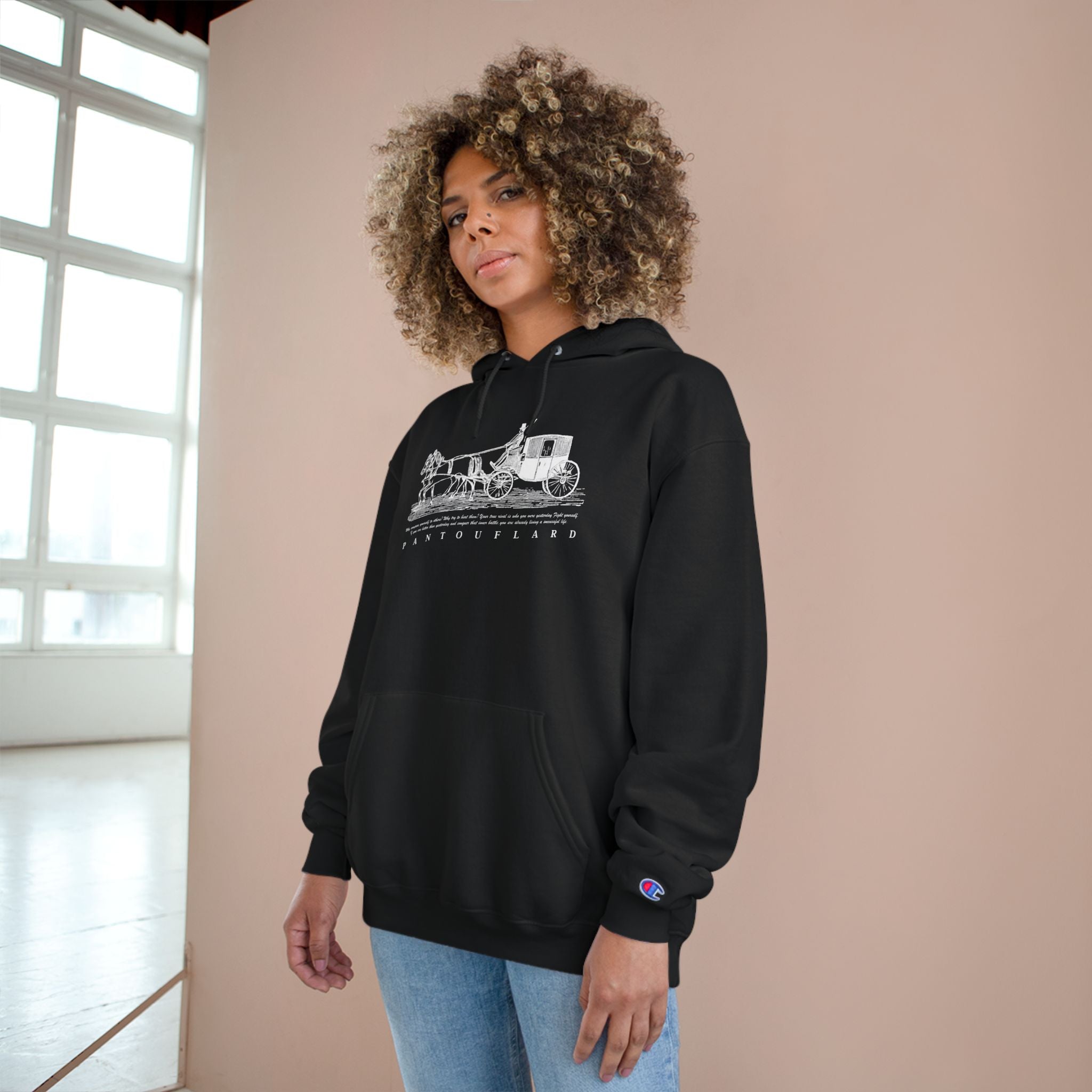 Old Money Equestrian Heritage Hoodie - The Timeless Carriage II (Champion Authentic Eco-Fleece)
