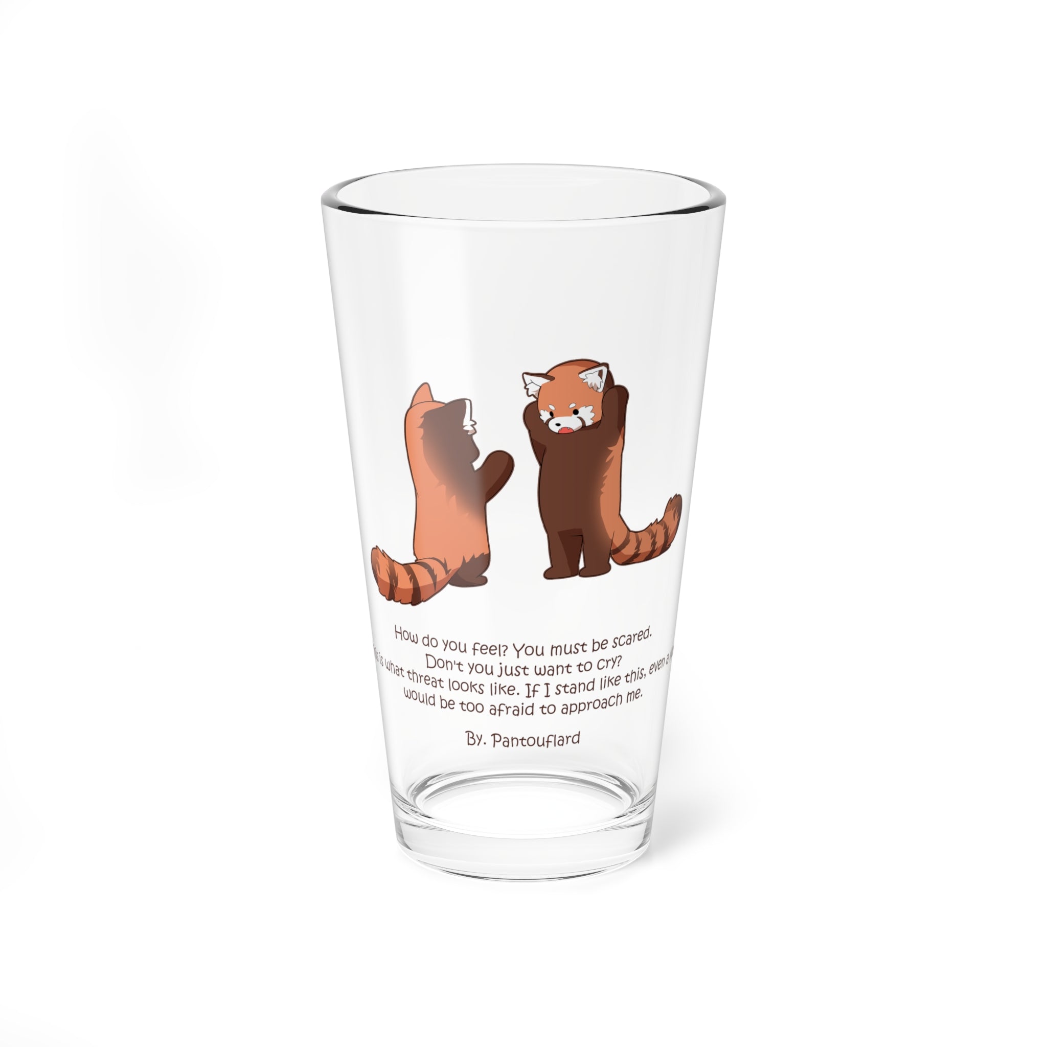 Clear Pantouflard 'Intimidating' Red Panda Solid Glass Mixer